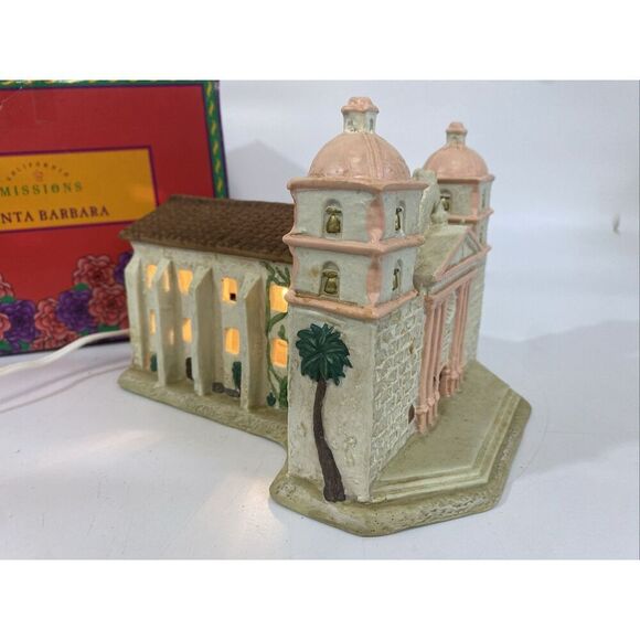 Santa Barbara Mission Ceramic Lighted Village House Midwest Cannon Falls w Box - Picture 1 of 8